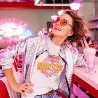 Cosmopolitan Cocktail Cosmo Summer Party Retro T Shirt