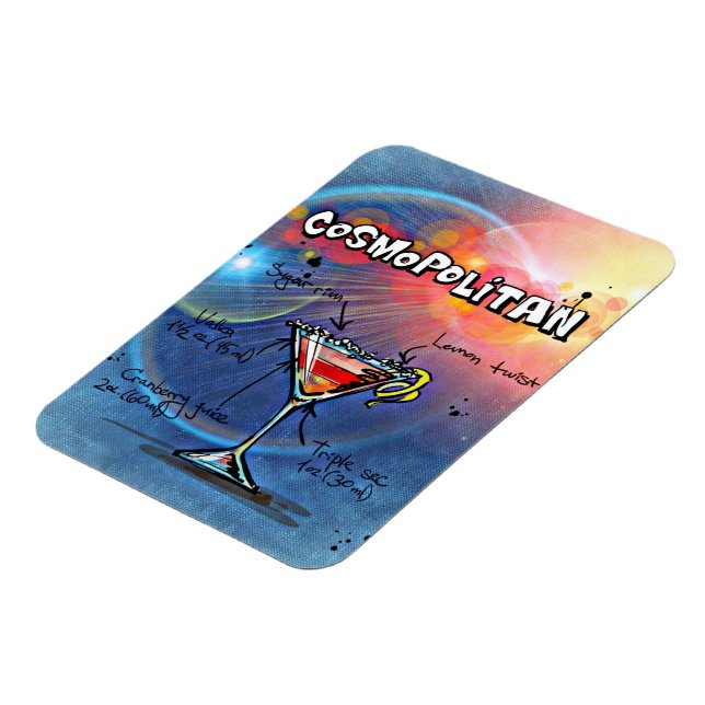 Cosmopolitan Cocktail Drink Recipe Magnet (Vänstra Sidan)