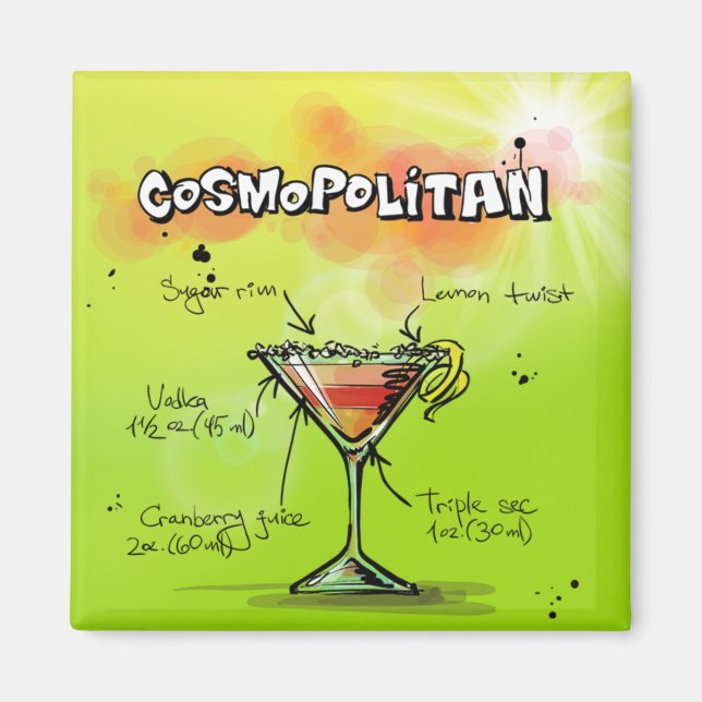 Cosmopolitan Cocktail Magnet (Framsidan)