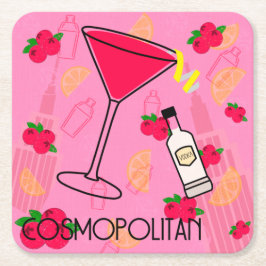 Cosmopolitan Cocktail Underlägg Papper Kvadrat