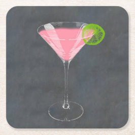 Cosmopolitan Cocktail Underlägg Papper Kvadrat