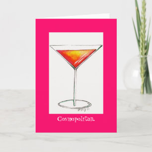 Cosmopolitan Cosmo Cocktail Cocktails NYC Notecard Kort