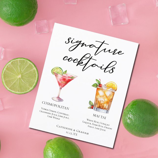Cosmopolitan Mai Tai Namnteckning Cocktails Menu (Skapare uppladdad)