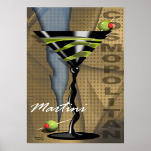 Cosmopolitan Martini Art deco Poster