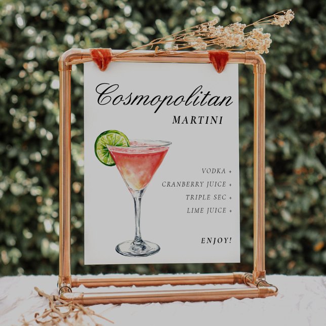 Cosmopolitan Martini Signera Namnteckning Drink Poster (Skapare uppladdad)