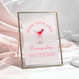 Cosmopolitan Pub Coquette Cherries Bachelorette Poster