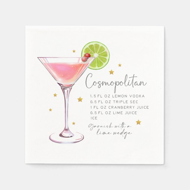 Cosmopolitan Recept Cocktail Pappersservett (Framsidan)