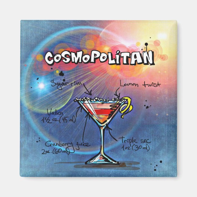Cosmopolitan Recipe Pub Blue Magnet (Framsidan)
