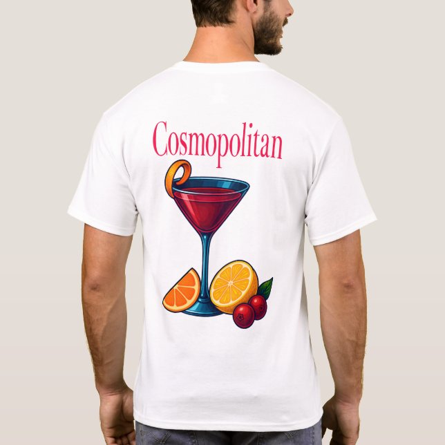 Cosmopolitan T-Shirt – Chic Pink Martini Cocktail (Baksida)