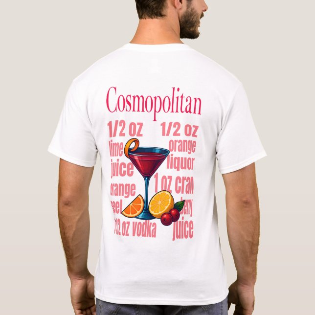 Cosmopolitan T-Shirt – Chic Pink Martini Cocktail (Baksida)