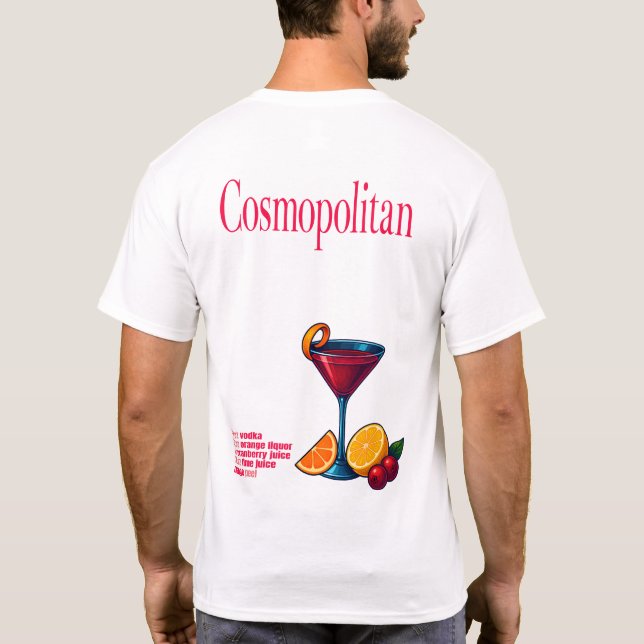 Cosmopolitan T-Shirt – Chic Pink Martini Cocktail (Baksida)