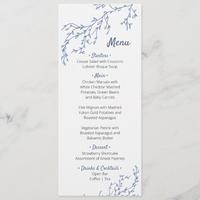 Cosmos Baptism Menu Meny (Framsida)