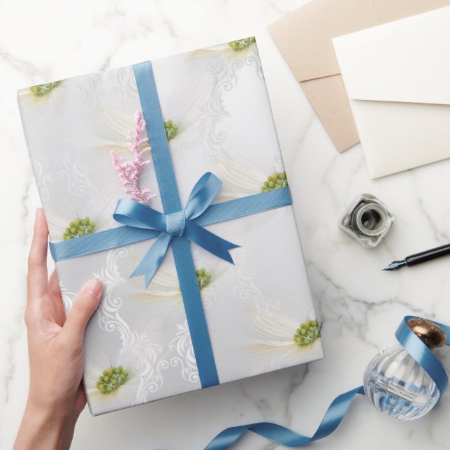 Cosmos blomma på White Bröllop Elegance Presentpapper (Gifting)