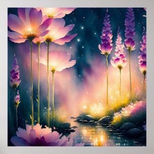 Cosmos blommars Art Work Poster