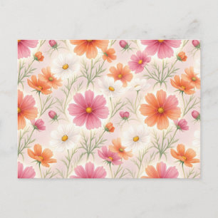 Cosmos Blossoms Pastell Harmoni Helg Vykort