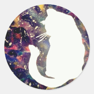 Cosmos Cat Sticker Runt Klistermärke