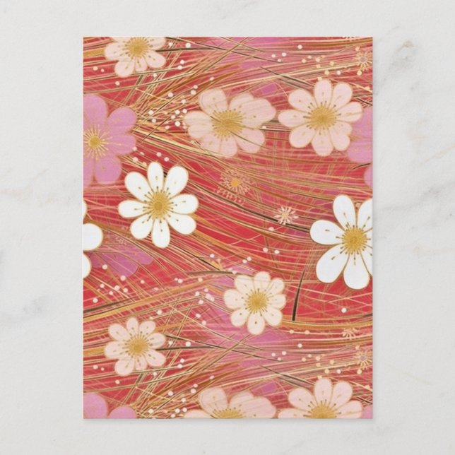 Cosmos Chiyogami Vykort (Framsida)