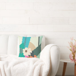 Cosmos Flower Abstrakt Färg blockerar Modern somma Kudde