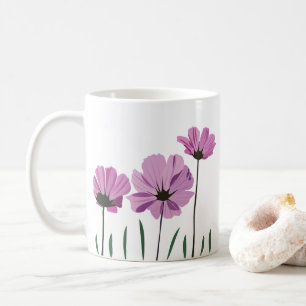 Cosmos Flower Lila Flower Rosa Flower Kaffemugg