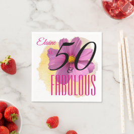 Cosmos Flower on Gult Paint Stänk 50 & Fabulous Pappersservett