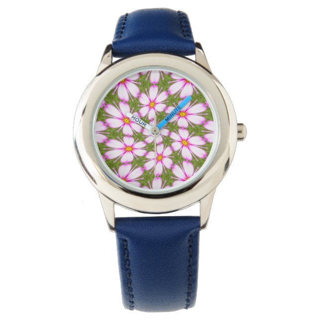 Cosmos Flowers Mönster Armbandsur (Framsida)