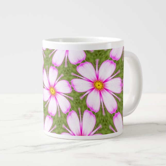 Cosmos Flowers Mönster Jumbo Mugg (Framsida höger)