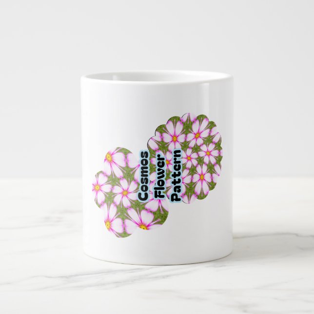 Cosmos Flowers Mönster Jumbo Mugg (Framsidan)