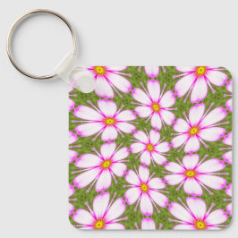 Cosmos Flowers Mönster Nyckelring