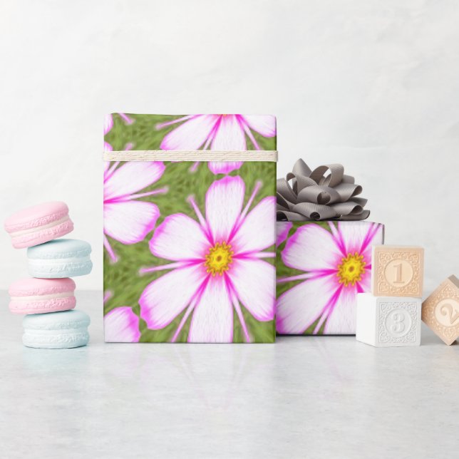 Cosmos Flowers Mönster Presentpapper (Baby Shower)