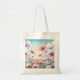 Cosmos Flowers & Quote Tygkasse