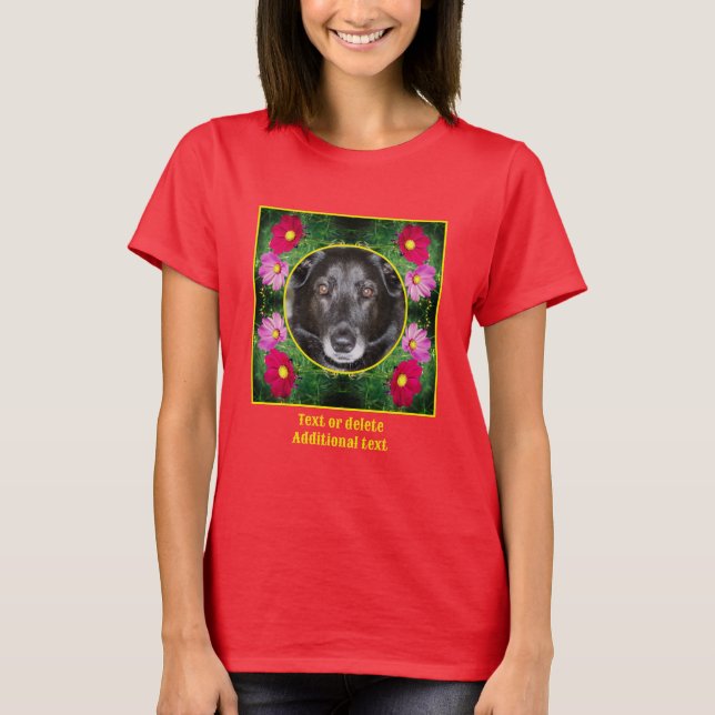 Cosmos Flowers Ram Skapar ditt eget foto T Shirt (Framsida)