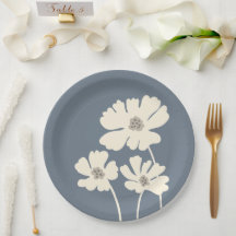 Cosmos Flowers Silhouettes Modern Blommigt Wall