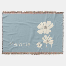 Cosmos Flowers Silhouettes Modern Blommigt Wall Filt