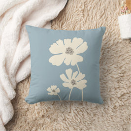 Cosmos Flowers Silhouettes Modern Blommigt Wall Kudde