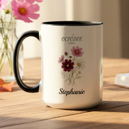 Cosmos Födelsedagsblomma Oktober Mugg