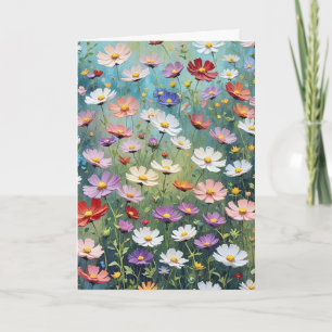 Cosmos Garden Birthday Kort