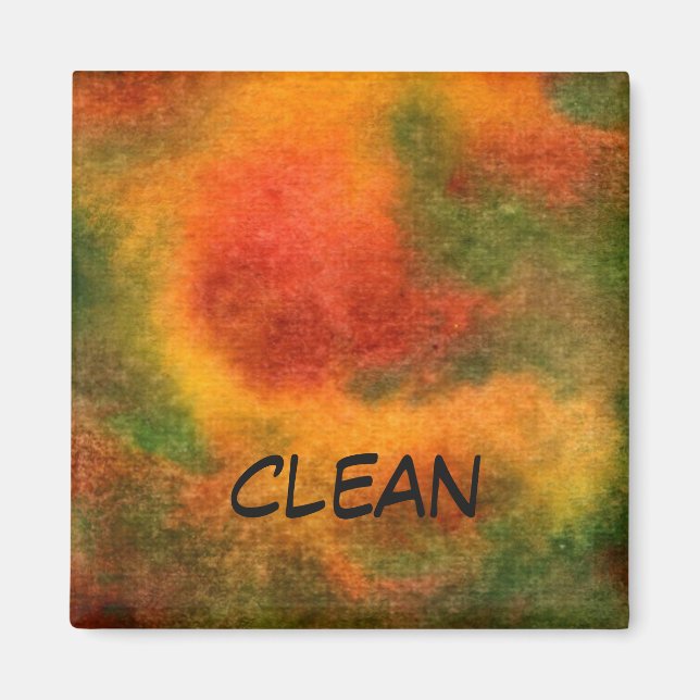 "Cosmos Gult" Abstrakt Dishwasher Status Magnet (Framsidan)