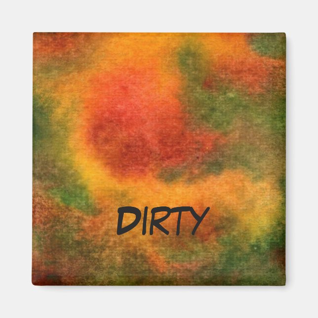 "Cosmos Gult" Abstrakt Dishwasher Status Magnet (Framsidan)