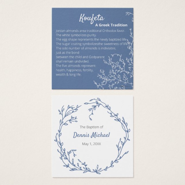 Cosmos Koufeta Card Fyrkantigt Visitkort (Framsida & baksida)