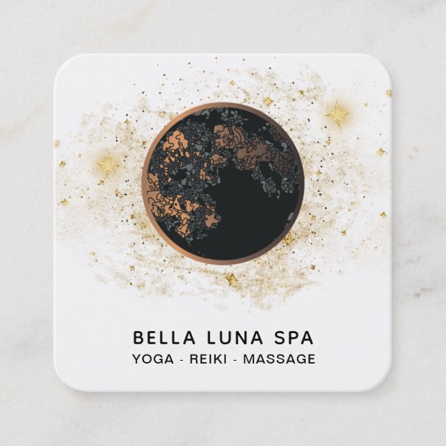 *~* Cosmos Måne Universe .  Glitter Stars Shaman Fyrkantigt Visitkort (Framsida)