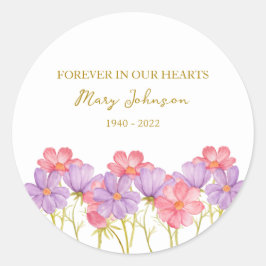 Cosmos Memorial Funeral Classic Round Sticker Runt Klistermärke