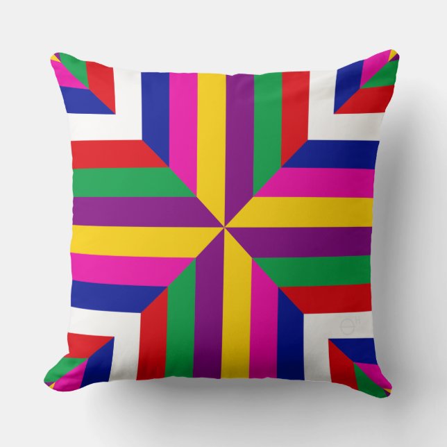 Cosmos-prototyp - Gul/Lila – Balanserad Kudde (Framsida)