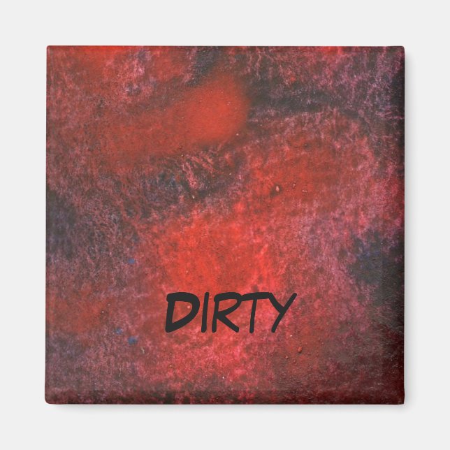 "Cosmos Red" Abstrakt Dishwasher Status Magnet" Magnet (Framsidan)