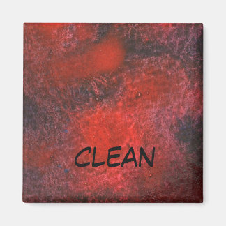 "Cosmos Red" Abstrakt Dishwasher Status Magnet" Magnet
