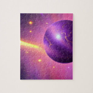 Cosmos Rosa och Lila Galactic Planet in Universe Pussel