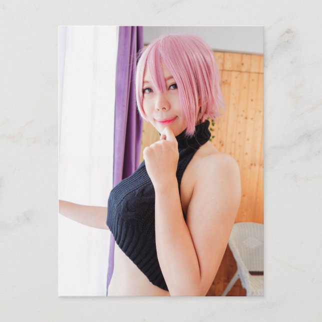 Cosplay Anime Vacker Asiatisk Skönhet Foto Postkor Vykort (Framsida)