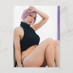 Cosplay Anime Vacker Asiatisk Skönhet Foto Postkor Vykort