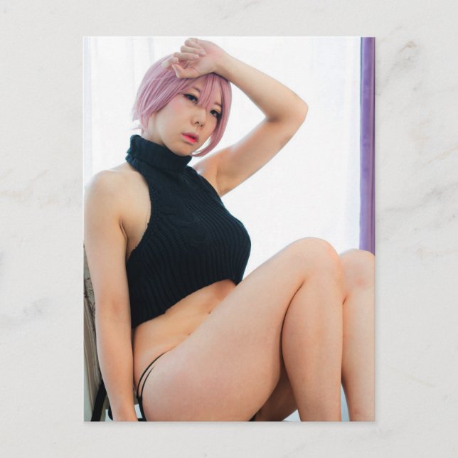 Cosplay Anime Vacker Asiatisk Skönhet Foto Postkor Vykort (Framsida)