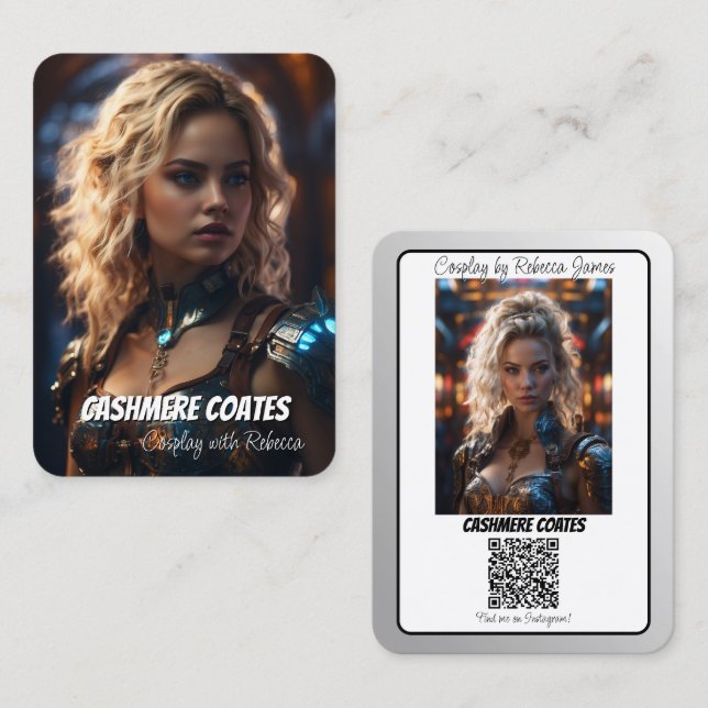 Cosplay Connection Reflektion QR Code Coscard Visitkort (Fram/baksida)