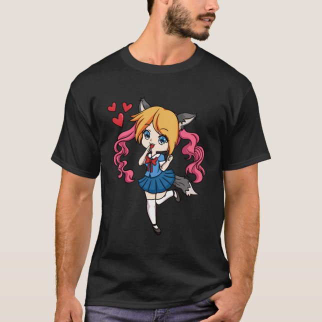 Cosplay Costume Play Cosplayer School Girl Chibi A T Shirt (Framsida)